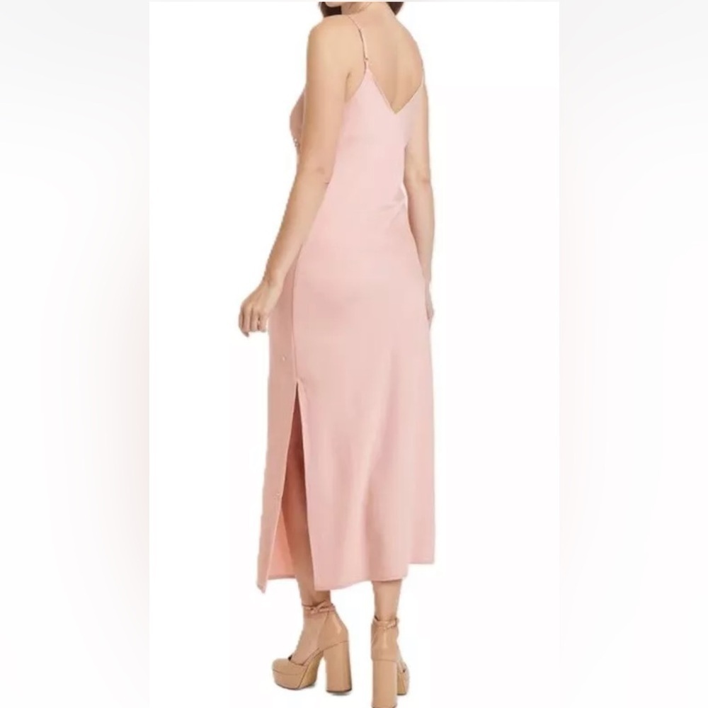 A New Day Dusty Pink Lightweight Deep V-Neck Midi Slip Dress Women Size XL - Picture 2 of 15